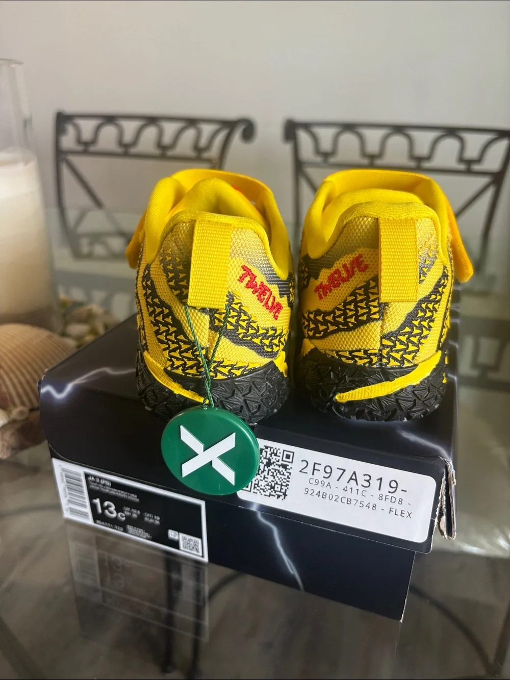Nike Kids Yellow and Black Lightning-Accent Velcro Sneakers